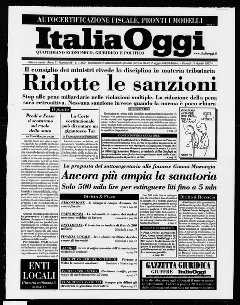 Italia oggi : quotidiano di economia finanza e politica